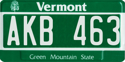 VT license plate AKB463