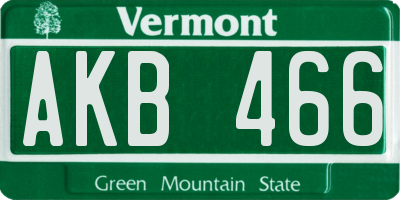VT license plate AKB466
