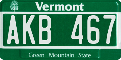 VT license plate AKB467