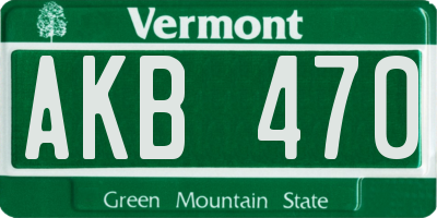 VT license plate AKB470