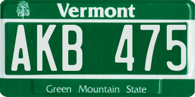 VT license plate AKB475
