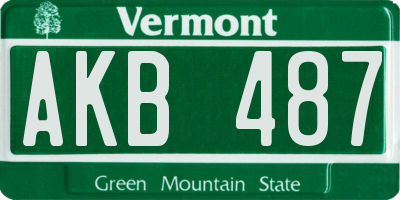 VT license plate AKB487