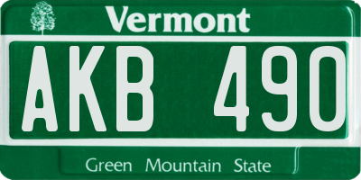 VT license plate AKB490