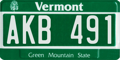 VT license plate AKB491