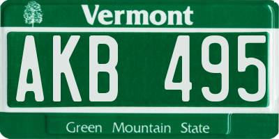 VT license plate AKB495
