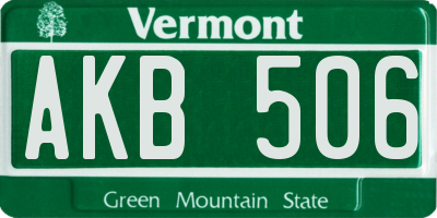VT license plate AKB506