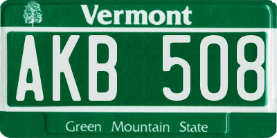 VT license plate AKB508