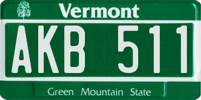 VT license plate AKB511