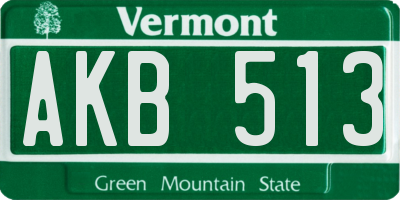 VT license plate AKB513
