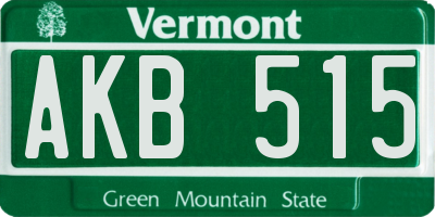 VT license plate AKB515