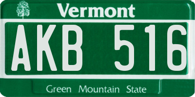 VT license plate AKB516