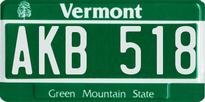 VT license plate AKB518