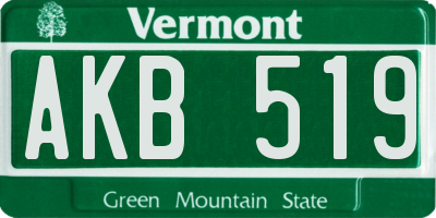 VT license plate AKB519