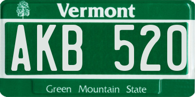 VT license plate AKB520