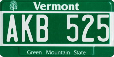 VT license plate AKB525