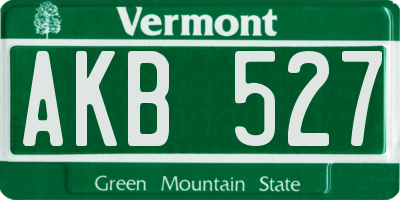 VT license plate AKB527