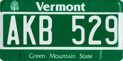 VT license plate AKB529