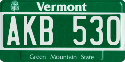 VT license plate AKB530