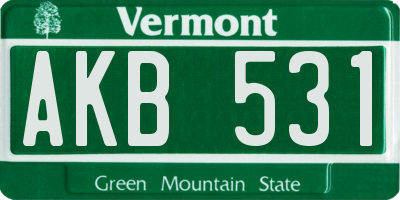 VT license plate AKB531