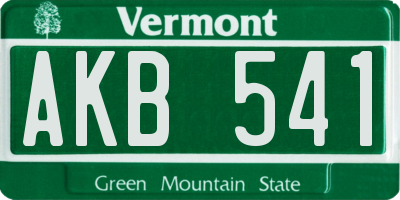 VT license plate AKB541