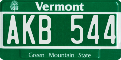 VT license plate AKB544