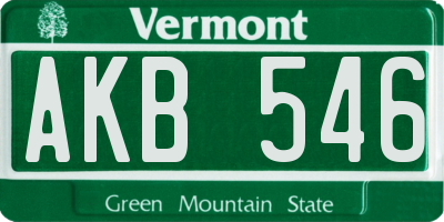 VT license plate AKB546