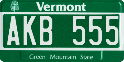 VT license plate AKB555