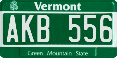 VT license plate AKB556