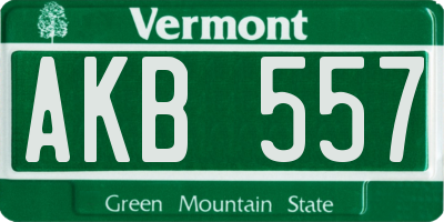 VT license plate AKB557