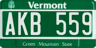 VT license plate AKB559