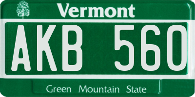 VT license plate AKB560