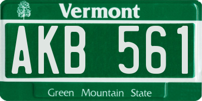 VT license plate AKB561