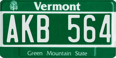 VT license plate AKB564