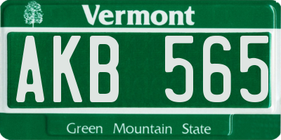 VT license plate AKB565