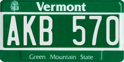 VT license plate AKB570