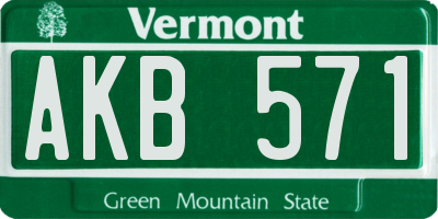 VT license plate AKB571