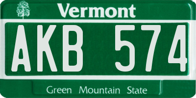 VT license plate AKB574