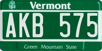 VT license plate AKB575