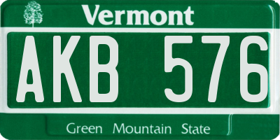 VT license plate AKB576