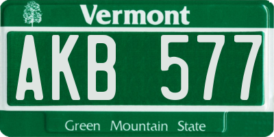 VT license plate AKB577