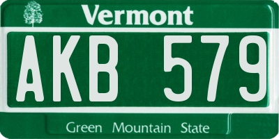 VT license plate AKB579