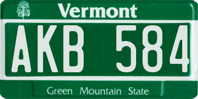 VT license plate AKB584