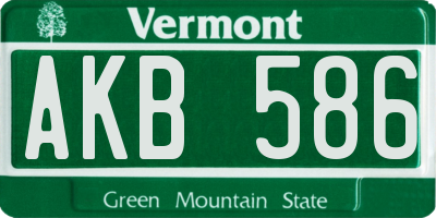 VT license plate AKB586