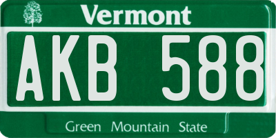 VT license plate AKB588
