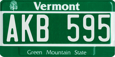 VT license plate AKB595