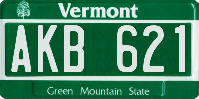 VT license plate AKB621