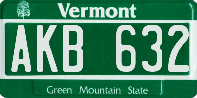 VT license plate AKB632