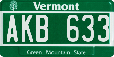 VT license plate AKB633