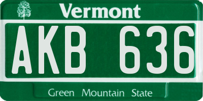 VT license plate AKB636