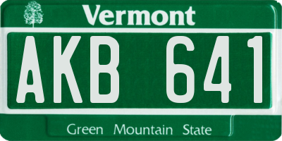 VT license plate AKB641